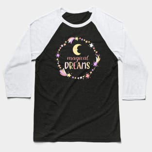Cute Stars Magic Dreams Baseball T-Shirt